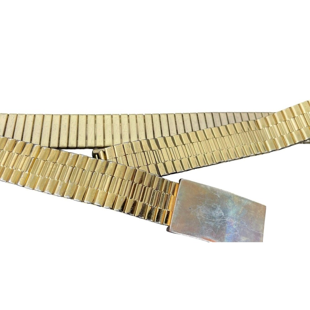 100% Authentic Rare Marc Jacobs Gold Tone Stretchy Metal Belt For Dress / Jeans